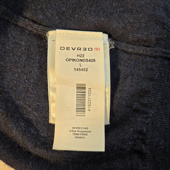 MON ES.SENTIEL DEVRED 1902 Old Money Quite Luxury Minimalist Navy Sweater Size L - Picture 12 of 16